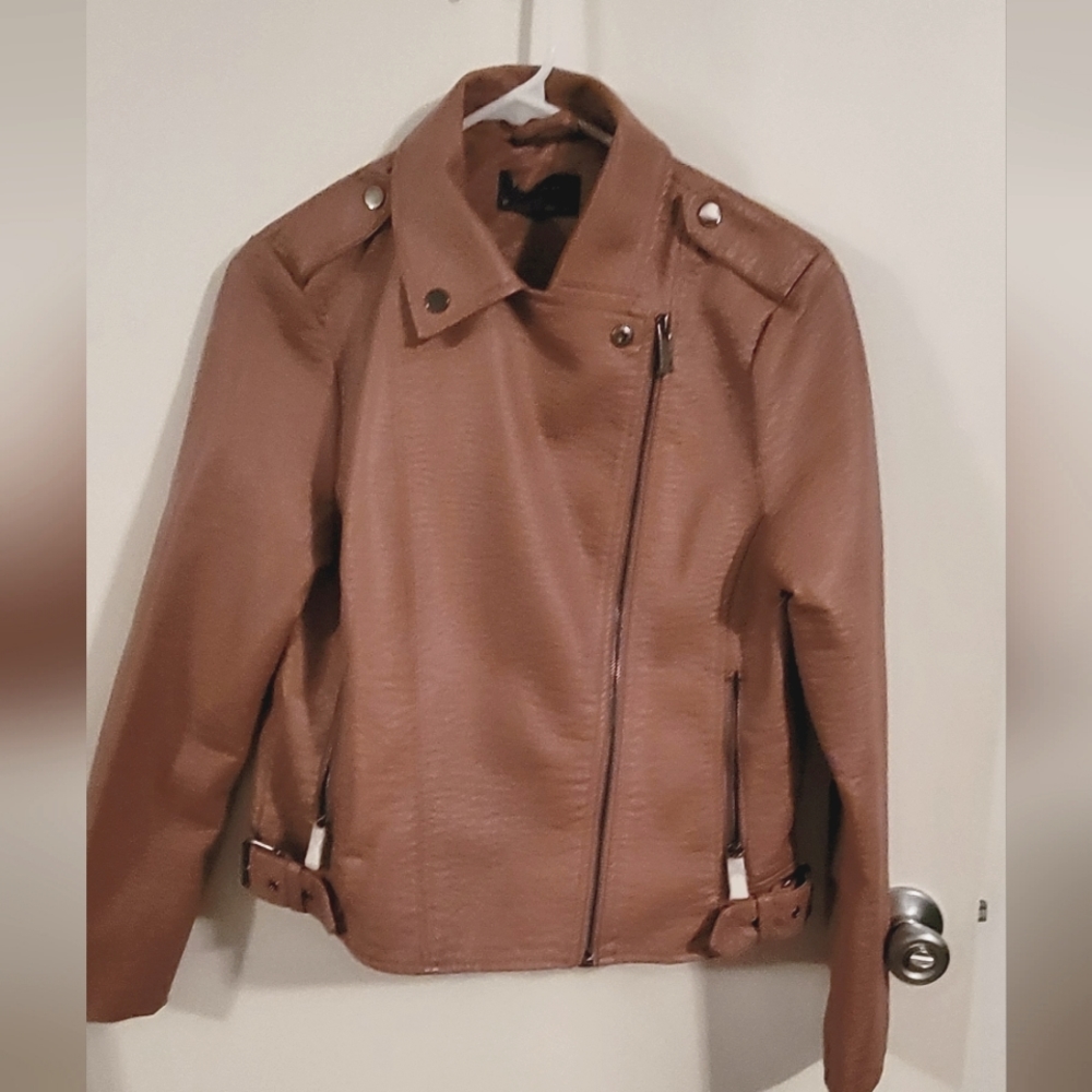 Blush Faux Leather Jacket